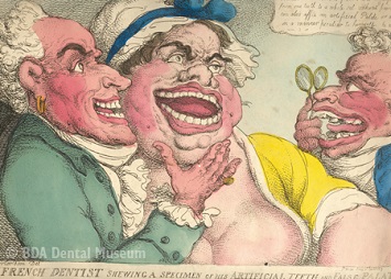 A French dentist showing his artificial teeth Thomas Rowlandson (1811)