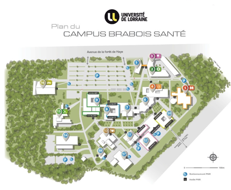 Plan du campus Brabois Santé